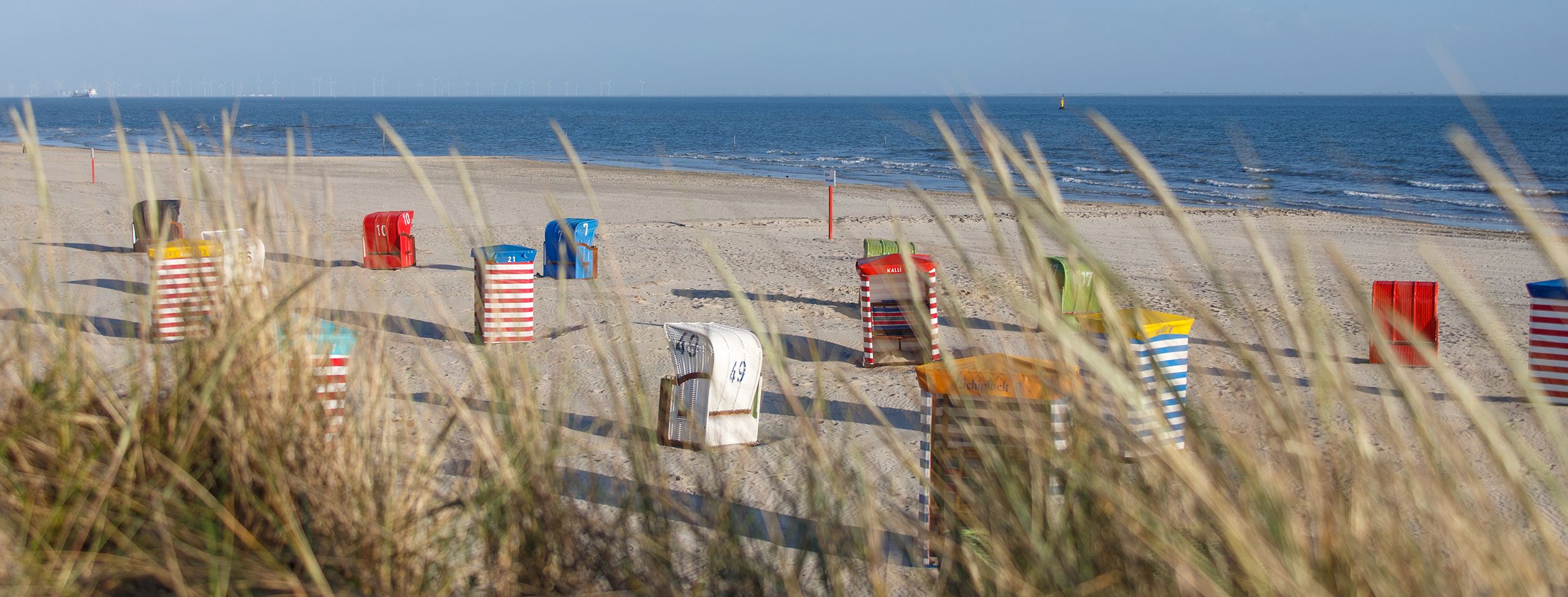 Blick über das Südbad von Borkum und die Nordsee