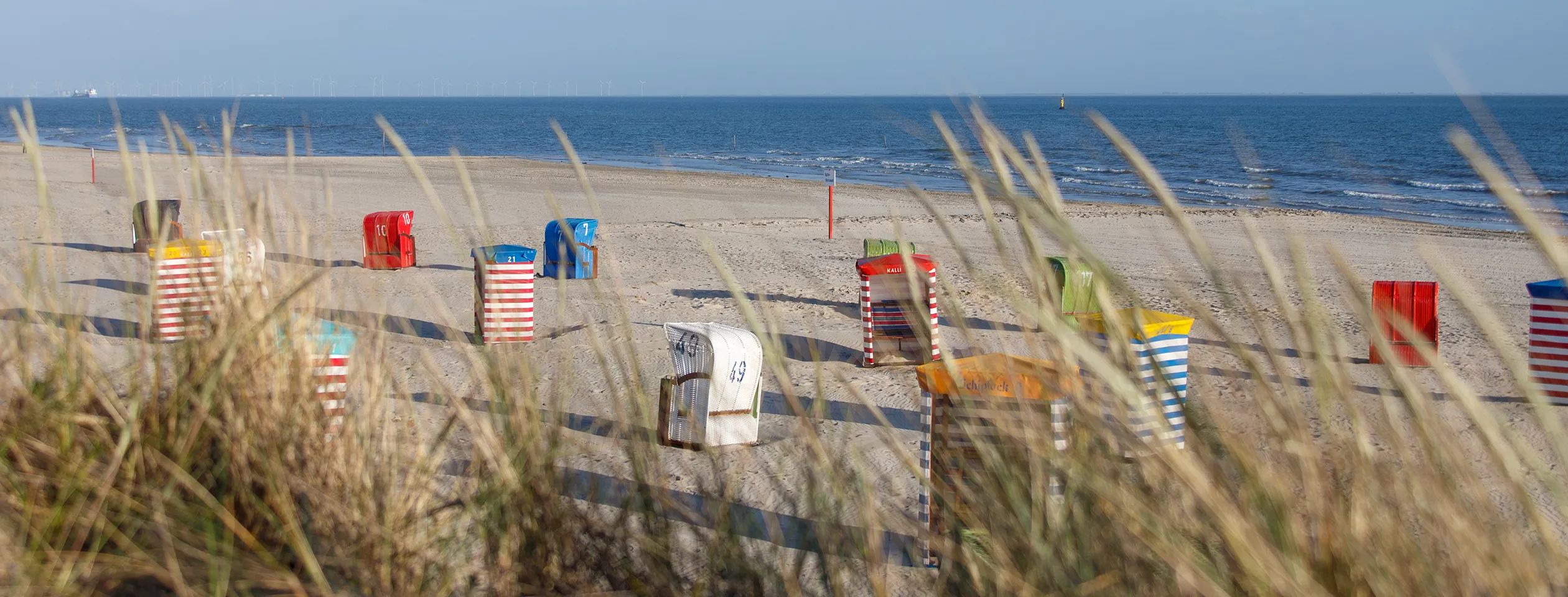 Blick über das Südbad von Borkum und die Nordsee